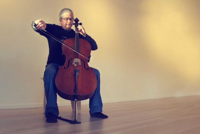 Mark playing cello